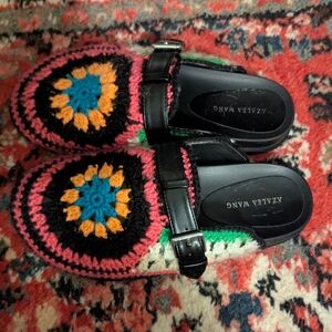 Azalea Wang Multicolor Crochet Mules